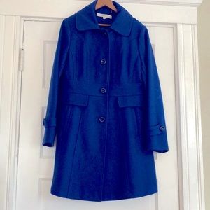 Kenneth Cole New York Cobalt Blue Coat Wool Blend size 14, Great condition